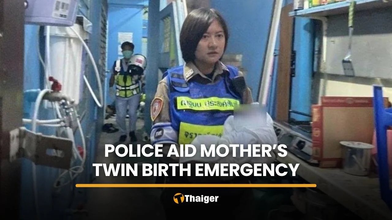 Road police helped with the birth of twins in Bangkok