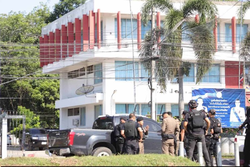 A police station was attacked in Bangkok, and a school has been closed.